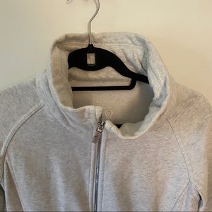 Grey Lululemon zip cowl neck sweater